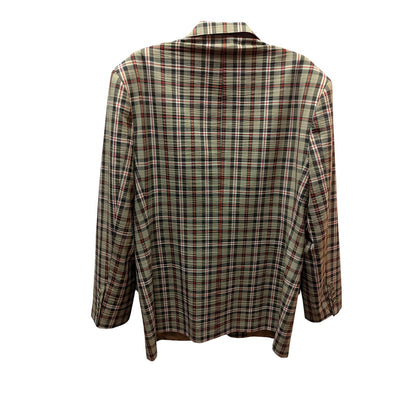 Vintage Bespoke Plaid Wool Blazer Sport Coat Brown Tan Red Checked Rockabilly