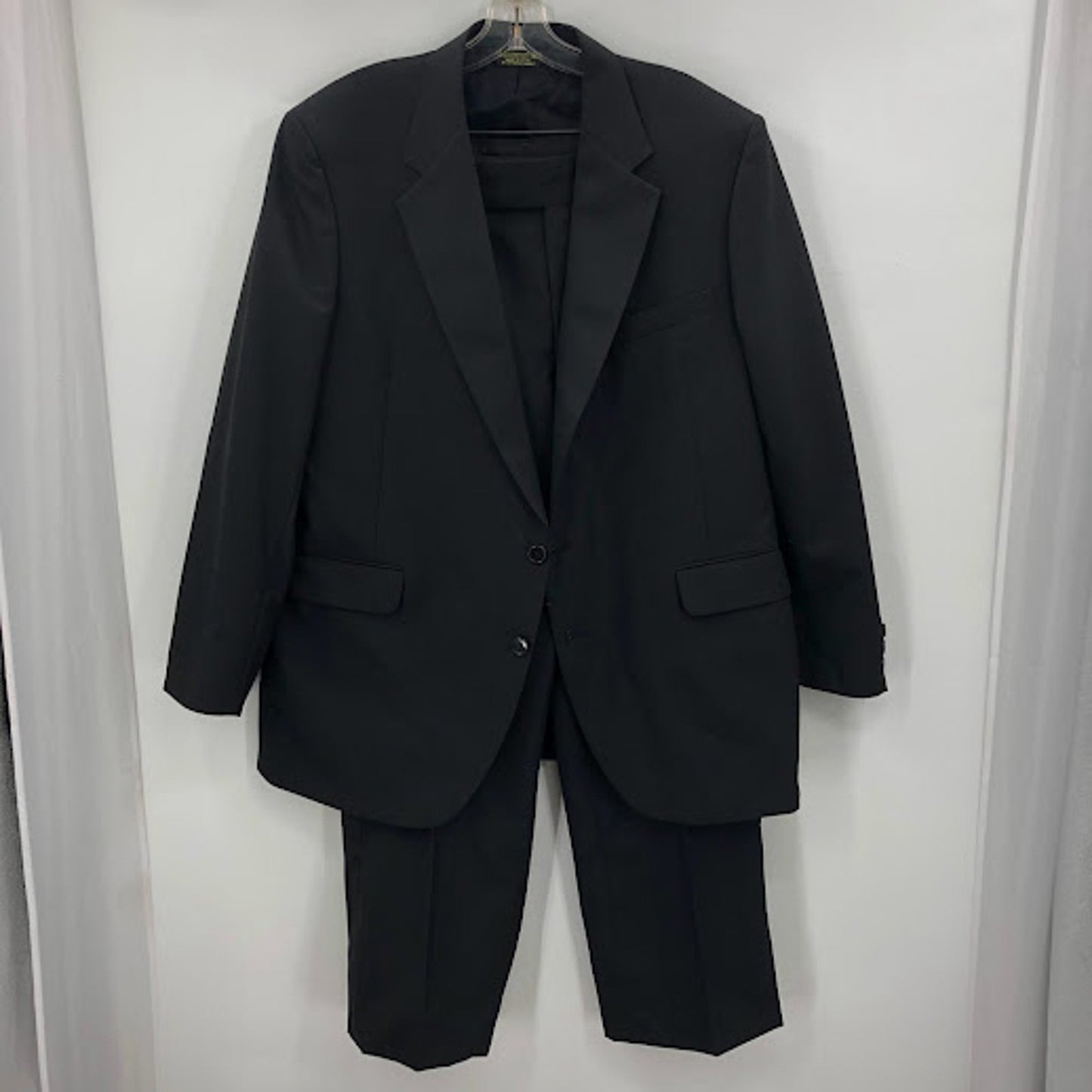 Tuxedo Black Pants Mens 41 Long Made Romania Flat Front 28" Inseam VINTAGE