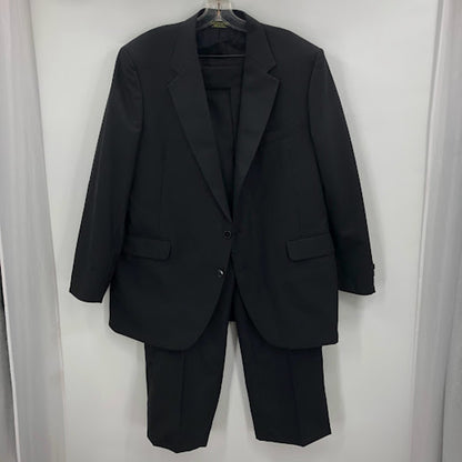 Tuxedo Black Pants Mens 41 Long Made Romania Flat Front 28" Inseam VINTAGE