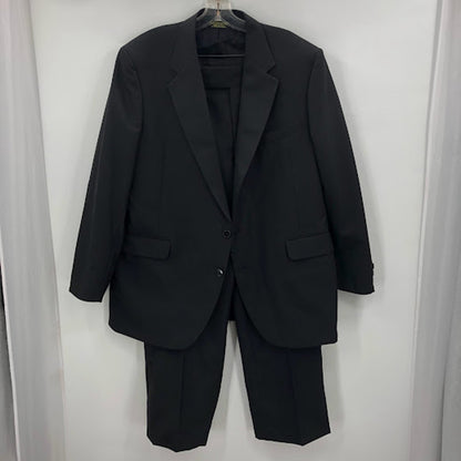 Tuxedo Black Pants Mens 41 Long Made Romania Flat Front 28" Inseam VINTAGE