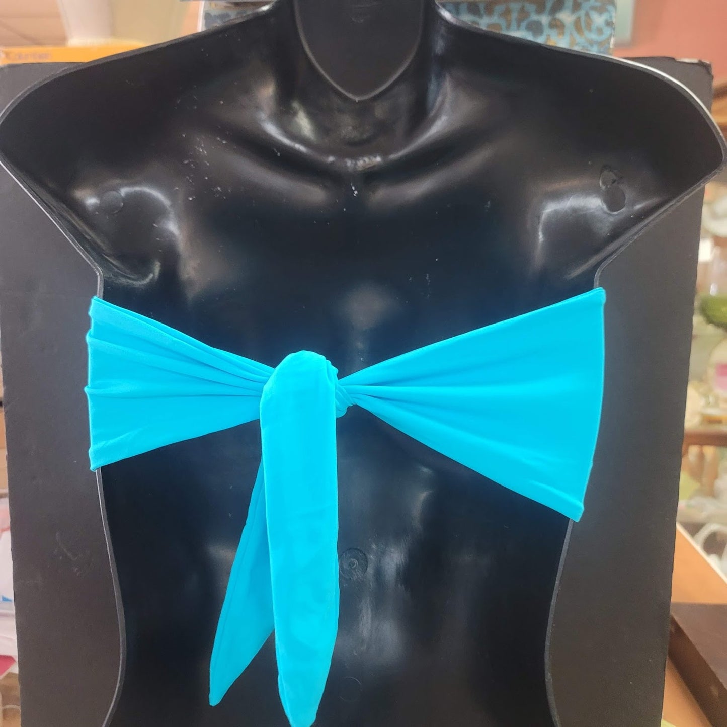 Blue Sky NEW Bandeau Side Bone Swim Top Lined Tieback NipPads GREEK BLUE LARGE