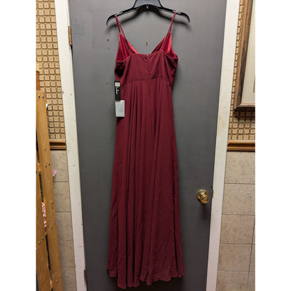 Lulus Wine Red V-Neck Spaghetti Strap Maxi Dress Size Medium New Formal Evening