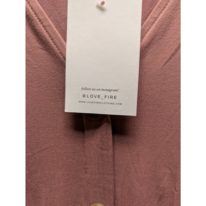 Love Fire Mauve Ribbed Button-Down Midi Dress Casual Airy Travel Summer