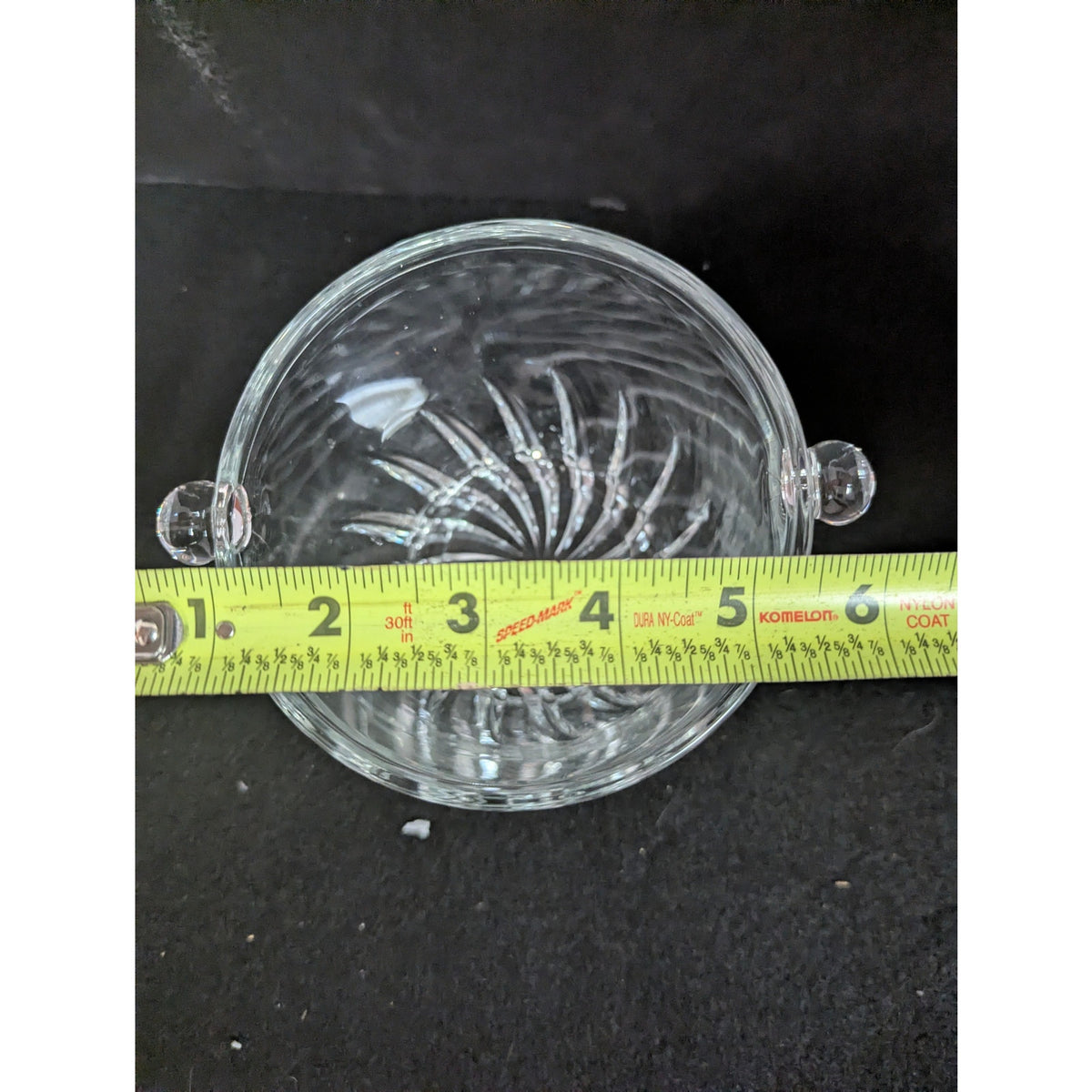 Vintage Petite Glass Ice or Champagne Bucket With Handle Nubs
