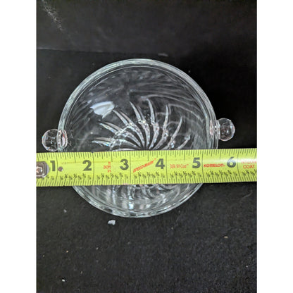 Vintage Petite Glass Ice or Champagne Bucket With Handle Nubs