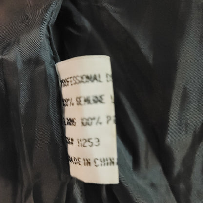 Vintage Firenze Black Leather Bomber Jacket 90s Grunge Minimalist Aesthetic XL