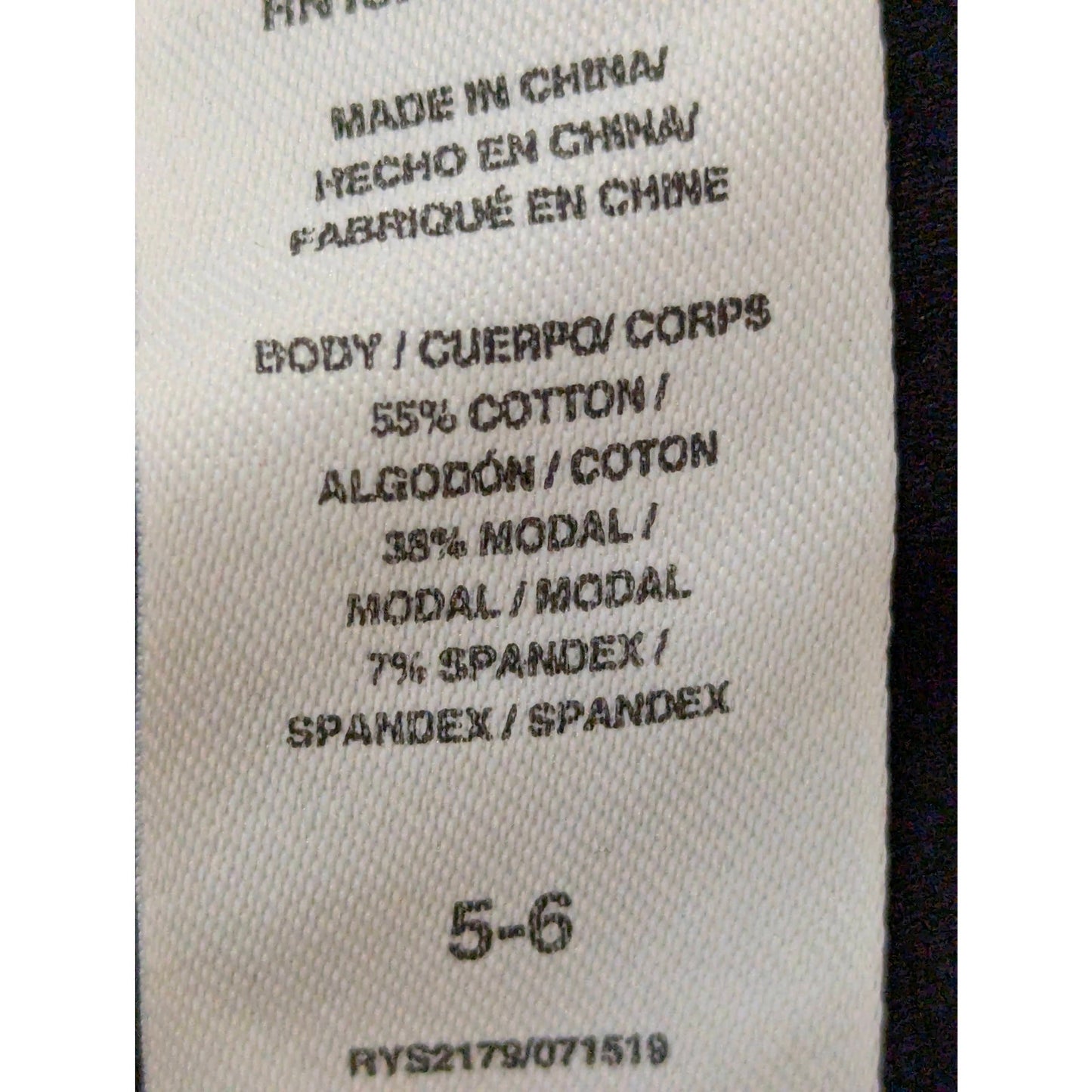 Splendid Girls Black Stretch Cotton Modal Ribbed Knit Leggings Size 5-6 NWT