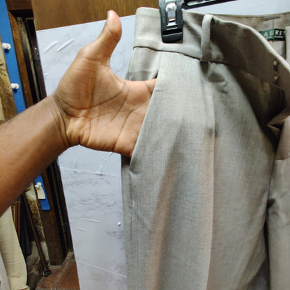 Lauren Ralph Lauren Taupe Gray Wool Blend Pants Career Minimalist Straight 2