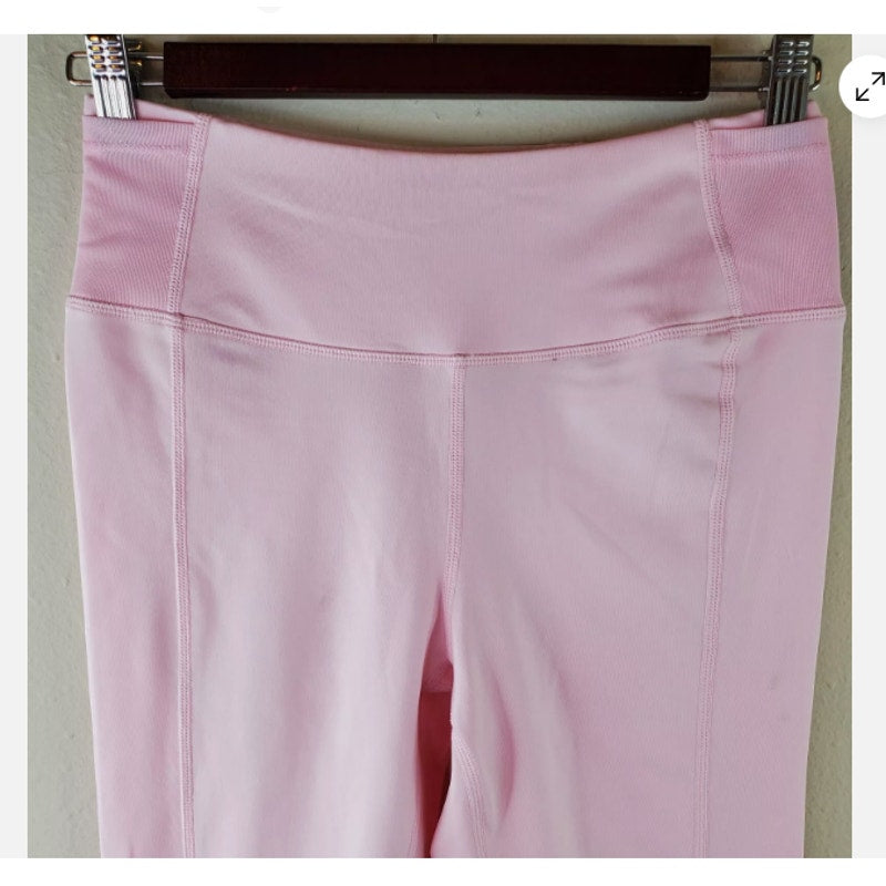 Bebe Sport Womens Pink Parfait Sport Laser Cut Athletic Legging LARGE NEW