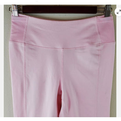 Bebe Sport Womens Pink Parfait Sport Laser Cut Athletic Legging LARGE NEW
