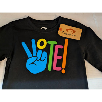 Appaman Boys Black "VOTE!" Graphic Short Sleeve T-Shirt Size 8 NWT