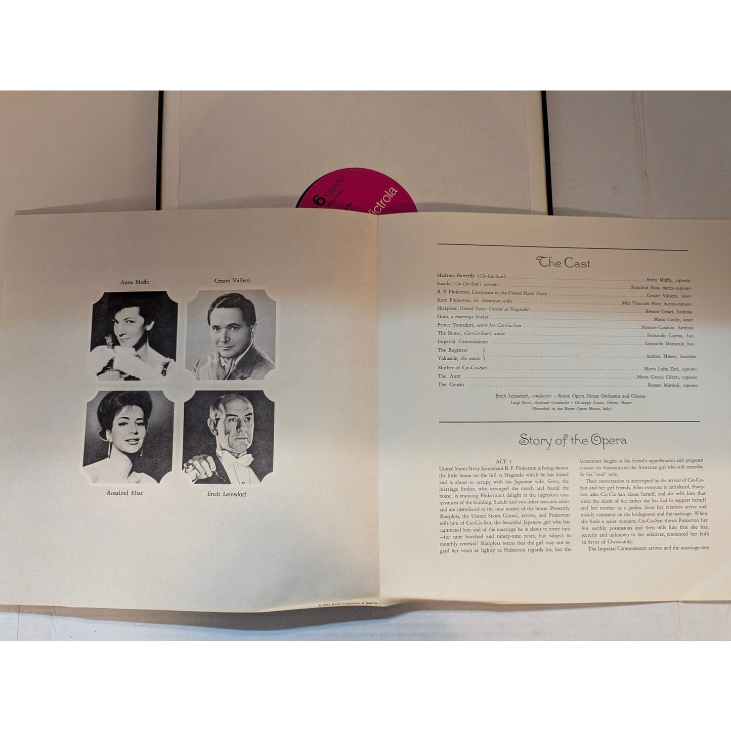 Puccini Madama Butterfly Moffo Valletti RCA Victrola VICS6100 Stereo 3LP Box Set