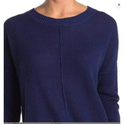 Sweet Romeo Navy Blue Knit Crewneck Sweater medium NWT Crew Long sleeve NEW