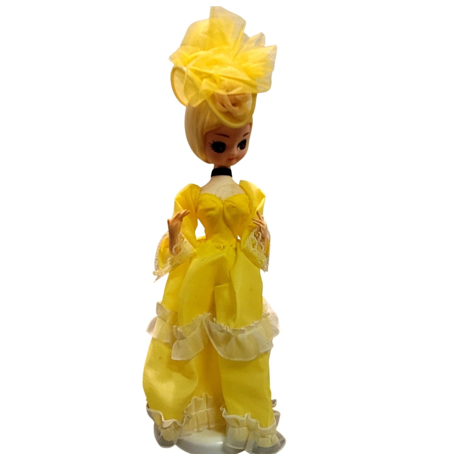 Vintage Bradley "Big Eye" Southern Belle Doll Yellow Victorian Elegance Boudoir