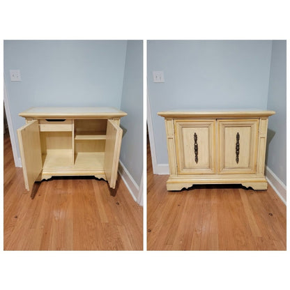 Secondhand Sandies: Vintage Petite French Provincial Marble Top Sideboard on Casters