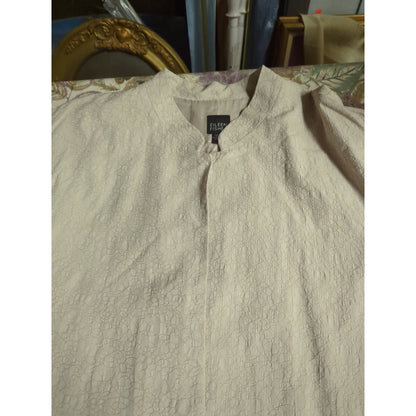 Eileen Fisher Champagne Evening Jacket Cardigan Size Medium Open Front Mandarin