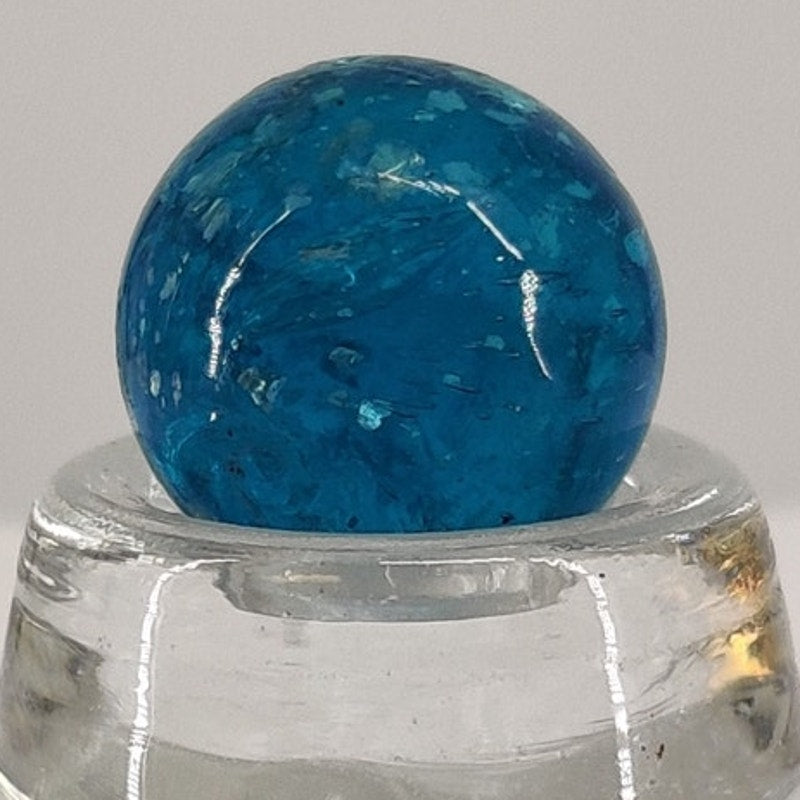 Antique German has chips Blue Mica Glass Marble Vintage Collectible Size 11/16"