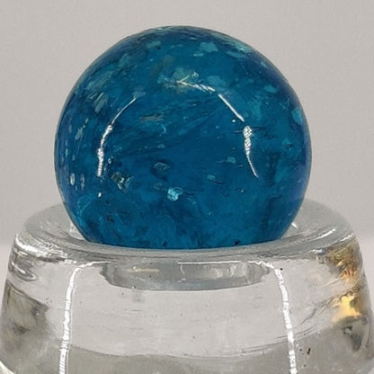 Antique German has chips Blue Mica Glass Marble Vintage Collectible Size 11/16"