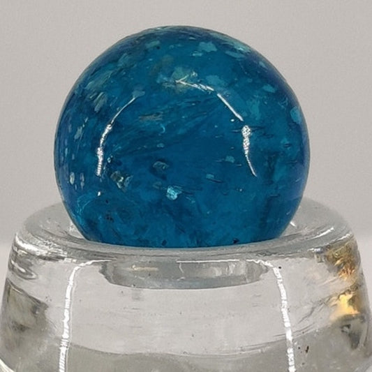 Antique German has chips Blue Mica Glass Marble Vintage Collectible Size 11/16"