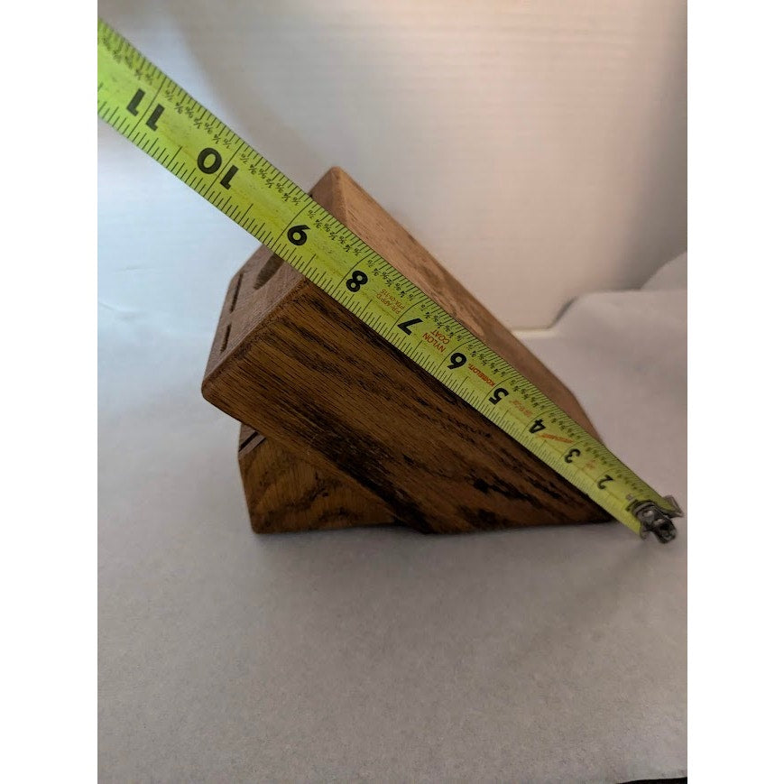 Cutco Oak Wood Knife Block | Vintage 10-Slot Kitchen Knife Holder