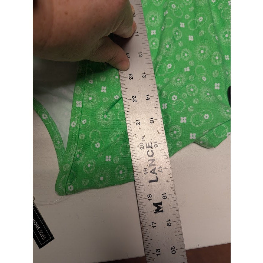 NEW Nordstrom BP Tie Halter Crop Top in Green Frosty Foulard Size 1X Extra Large
