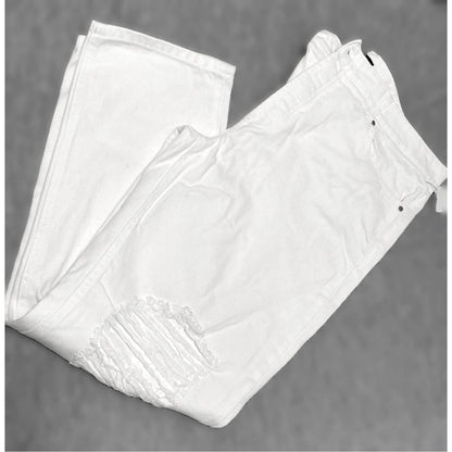 AFRM Distressed High Rise Ankle Skinny Button Fly Jeans Size 32  in White NWT