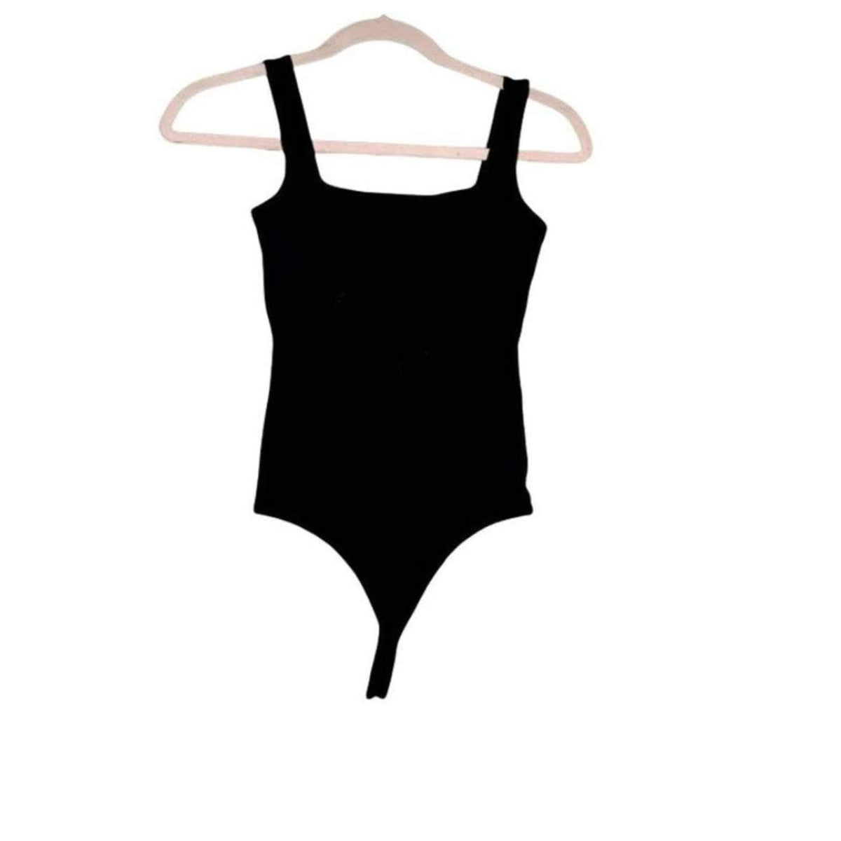 BP. Women's Thong Bodysuit Square Neck Sleeveless Black Solid Size MEDIUM NEW