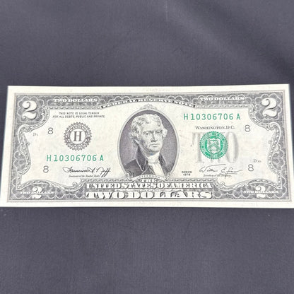 Paper Currency Bank Note USA Paper Money 2$ Series 1976 consecutive see store