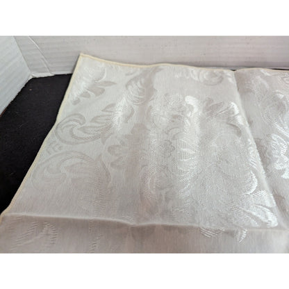 Vintage Fashion Industries White Jacquard Damask Napkins Set of 6 Floral 17"