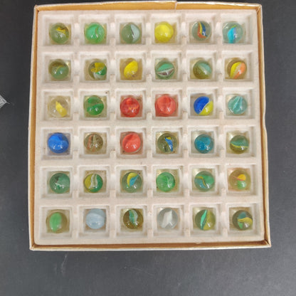 Vintage Glass Marbles Bulk Job Lot Collection 9/16" Player Size #L2 mixed 36