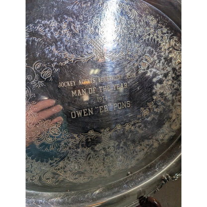 Jockey Agents Benevolent Assn. 1974 Owen EB Pons Man of the Year Trophy Platter