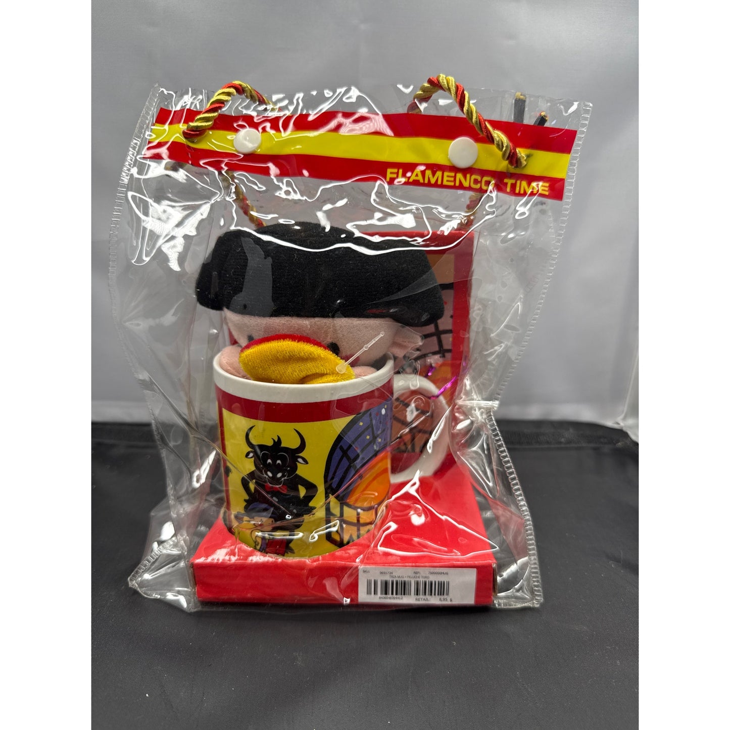Spanish Matador w/ Cape Plushie and Coffee Mug with Bull Souvenir Gift Set OLE'