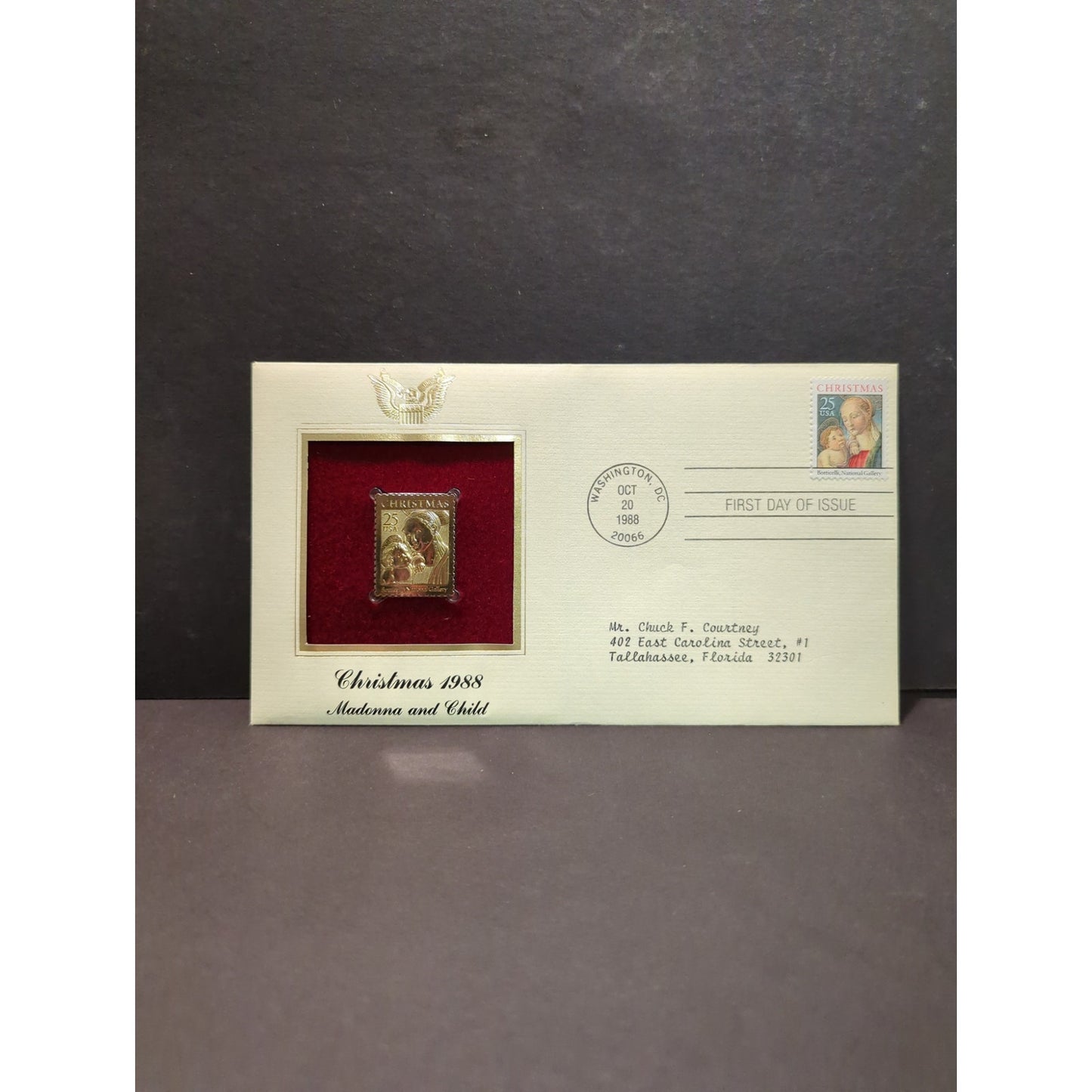 Golden Replicas of United States Stamps Collectible 22kt Gold 1988 CHRISTMAS