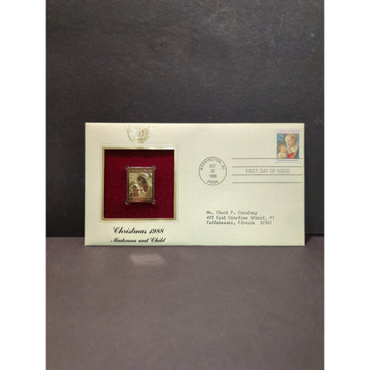 Golden Replicas of United States Stamps Collectible 22kt Gold 1988 CHRISTMAS