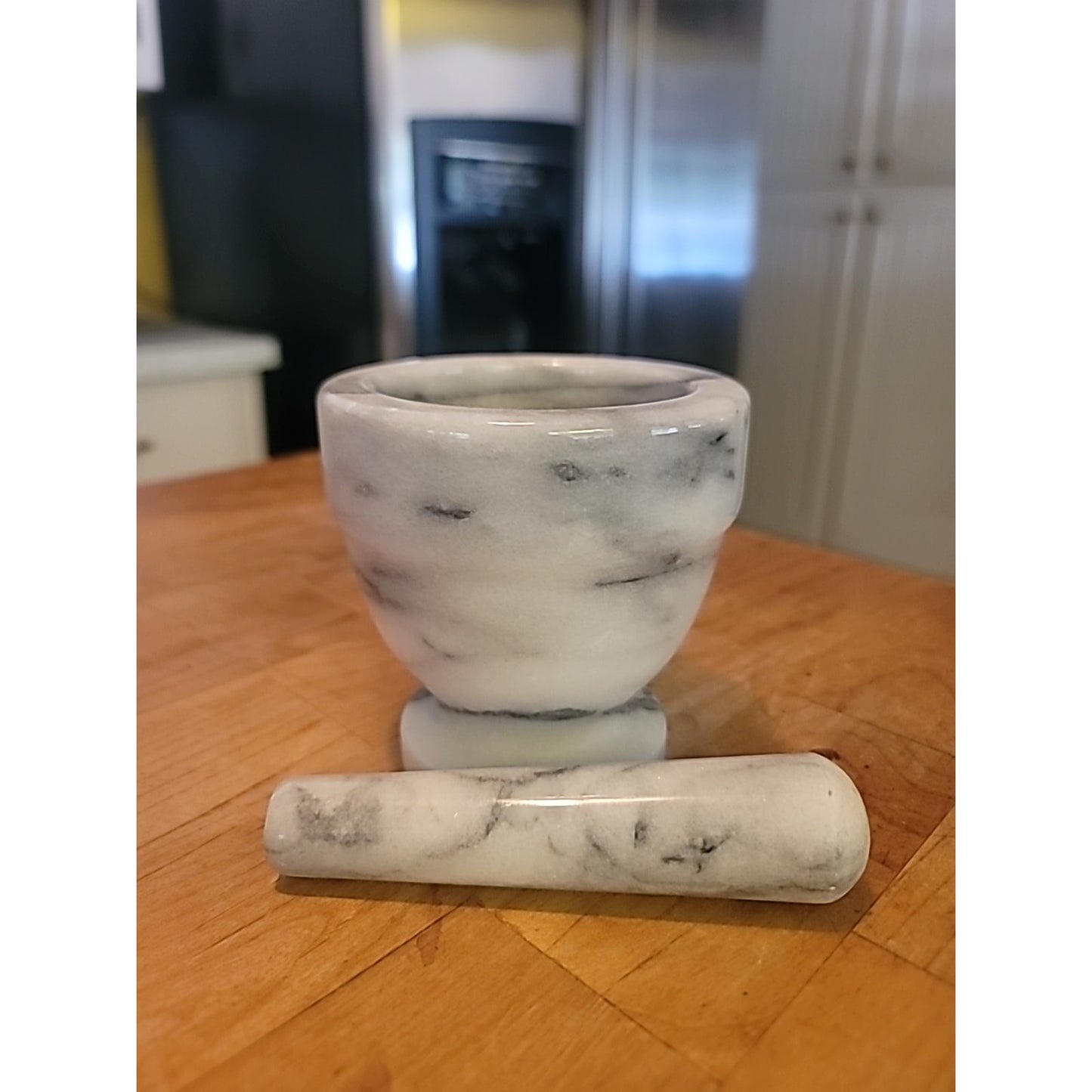 4" White Marble Mortar and Pestle Set CLASSIC kitchen Ware Cooking CHEF