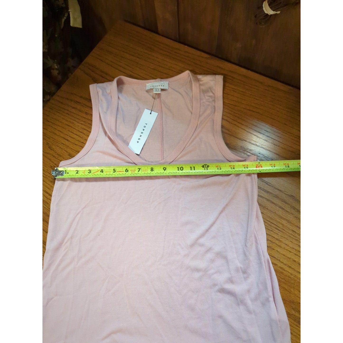 Topshop Dusty Pink V-Neck Tank Top Size 4 NEW Activewear Workout