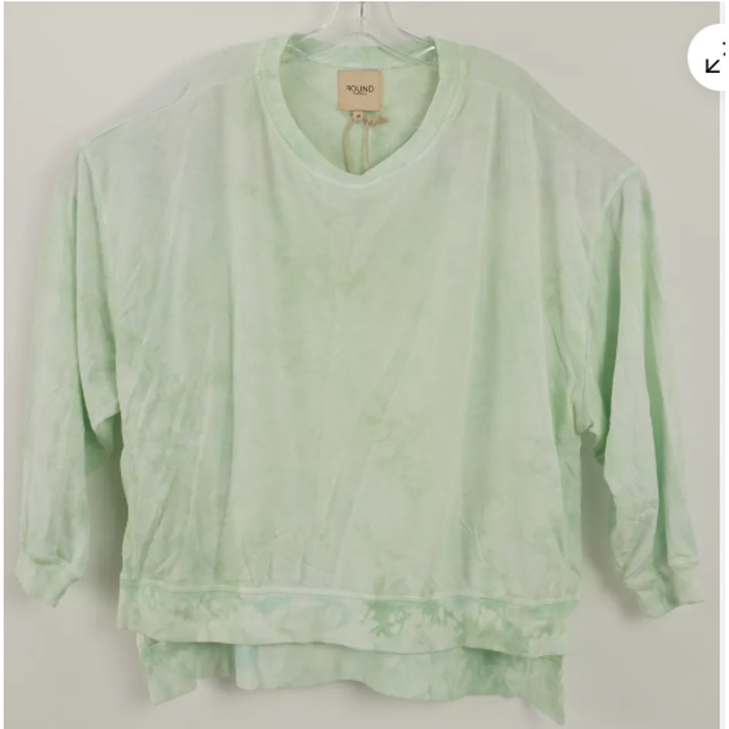Found Los Angeles Women's LARGE Oversized Green Tie Dye Crew Sweatshirt USA new