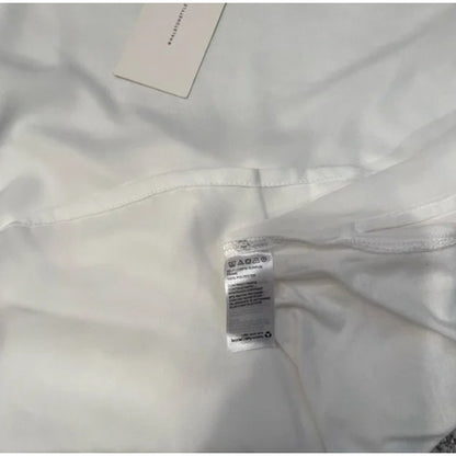 H by Halston White Top crepe layered front tie back detail Medium career casual
