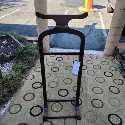 Secondhand Sandies: Vintage Men's solid wooden valet coat rack pants hanger change holder
