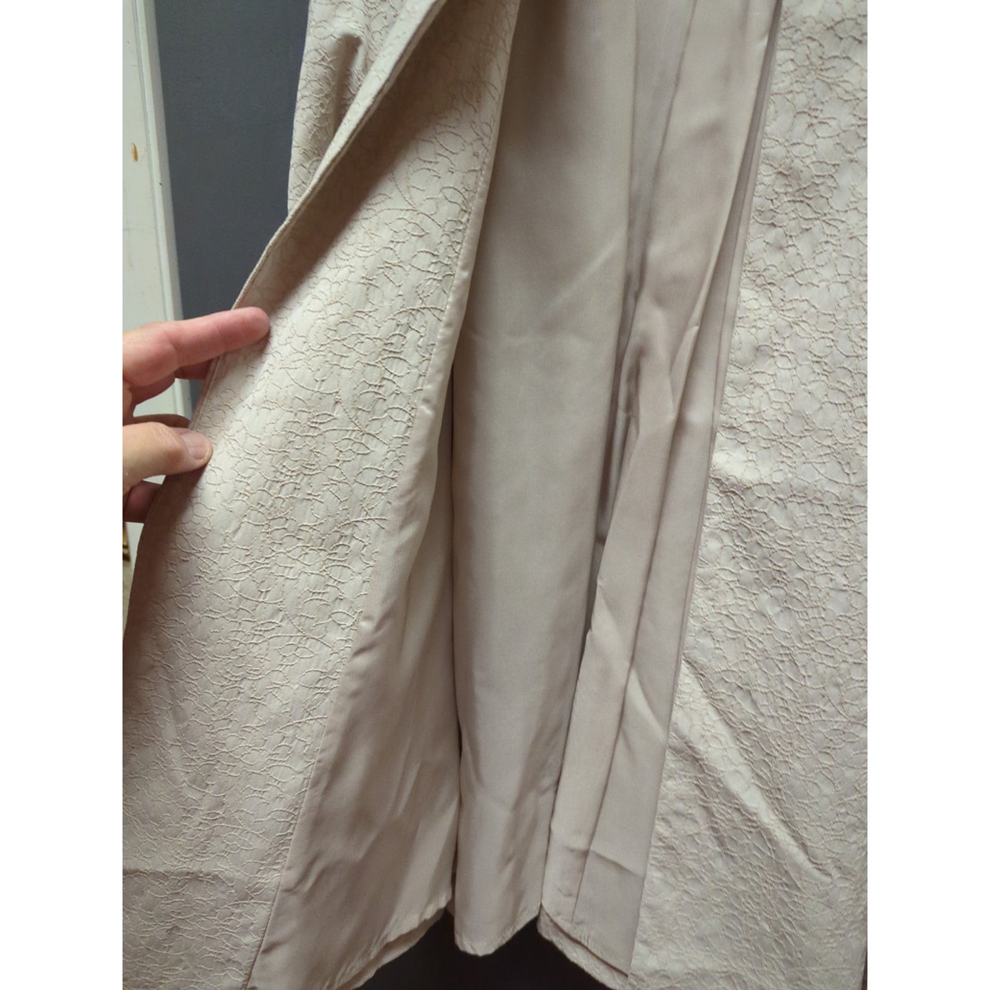 Eileen Fisher Champagne Evening Jacket Cardigan Size Medium Open Front Mandarin