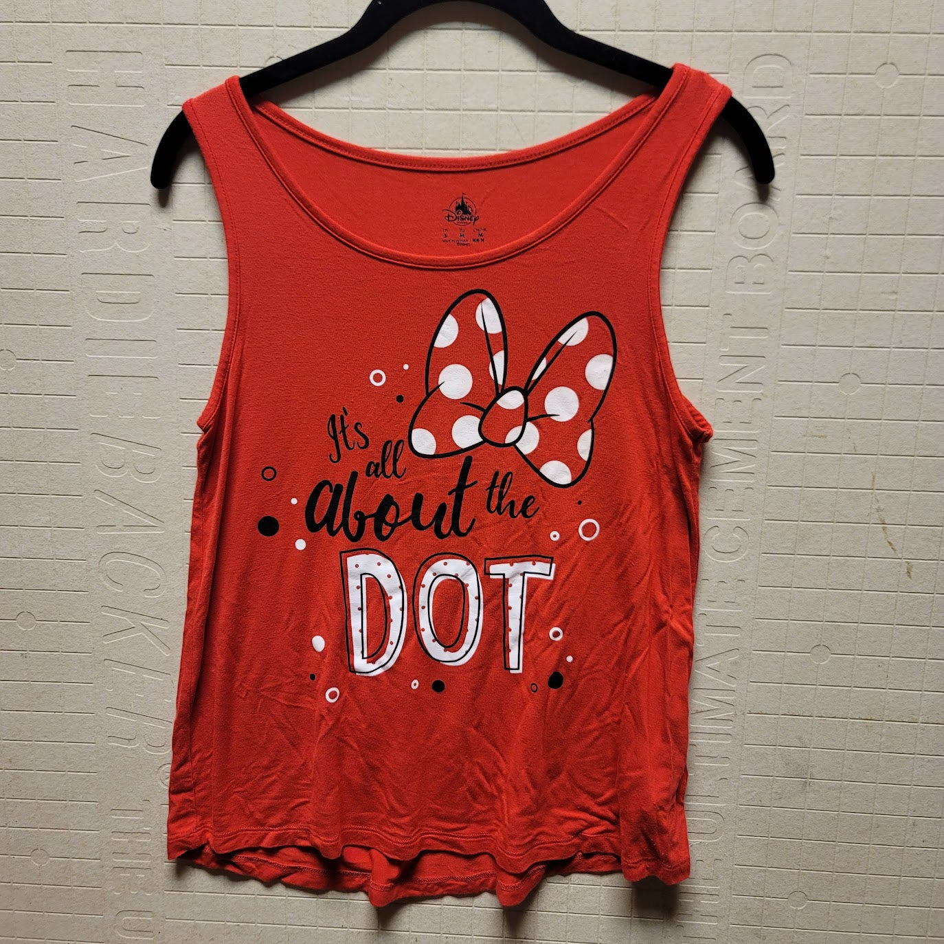 Disney Parks Red Tank Top T-Shirt Size Small Womens Minnie mouse Ears Sleeveless
