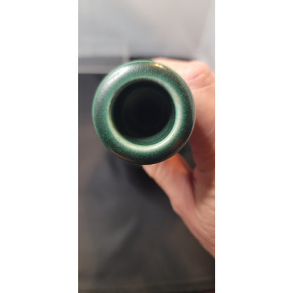 Handmade Contemporary Style Green Long-Neck Studio Art Pottery Vase GY / JY