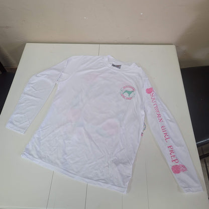 Southern Girl Prep NEW Long Sleeve Shirt YOUTH RASH GUARD LARGE SWIM NEW
