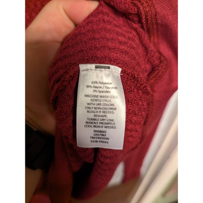 Treasure bond Size Medium Waffle Knit Top crew neck long sleeve thermal layers