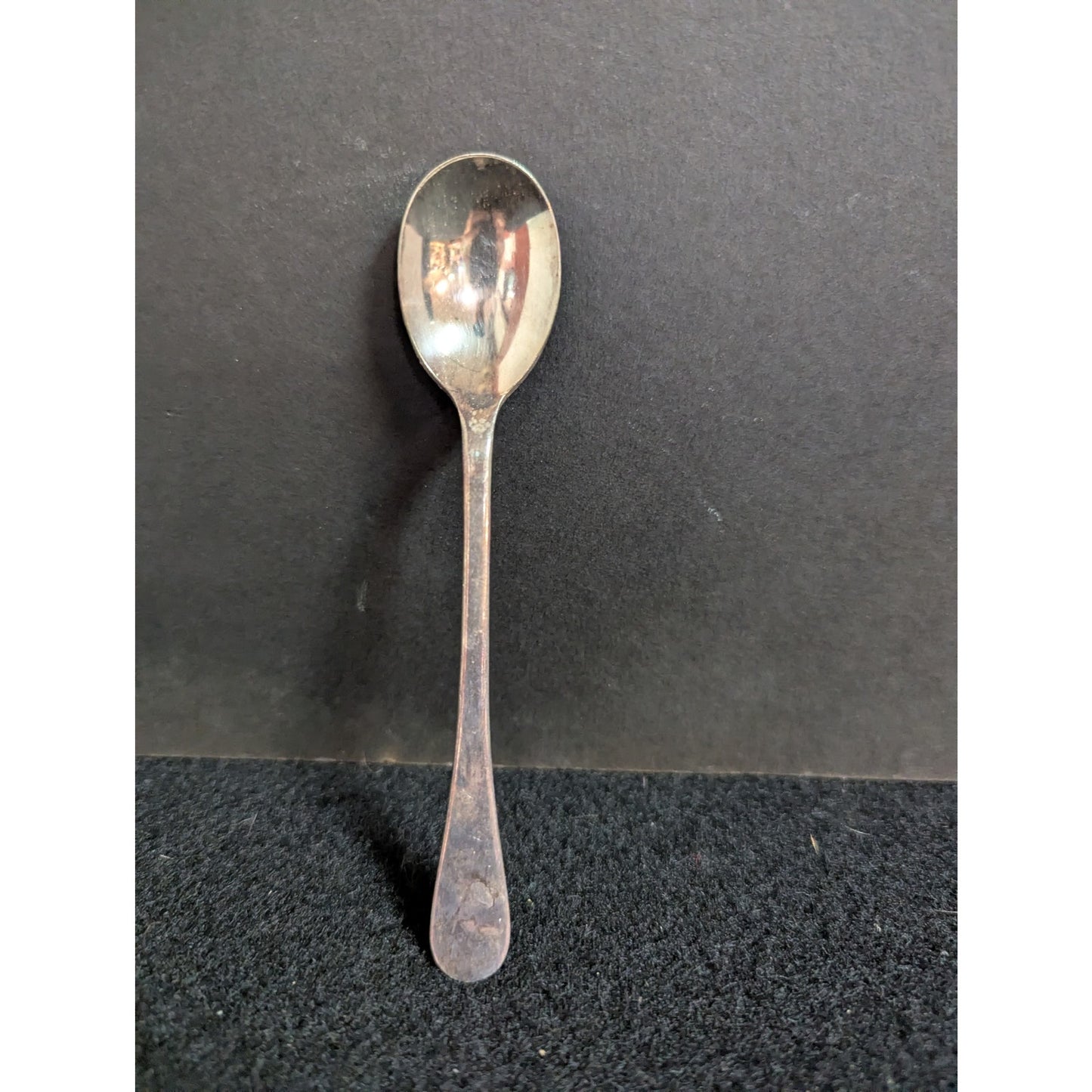 Antique French Silver Plate Demitasse Spoon Oval O Hallmark Tableware Flatware