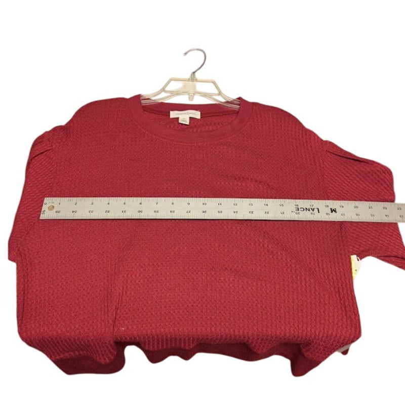 Treasure bond Size Medium Waffle Knit Top crew neck long sleeve thermal layers