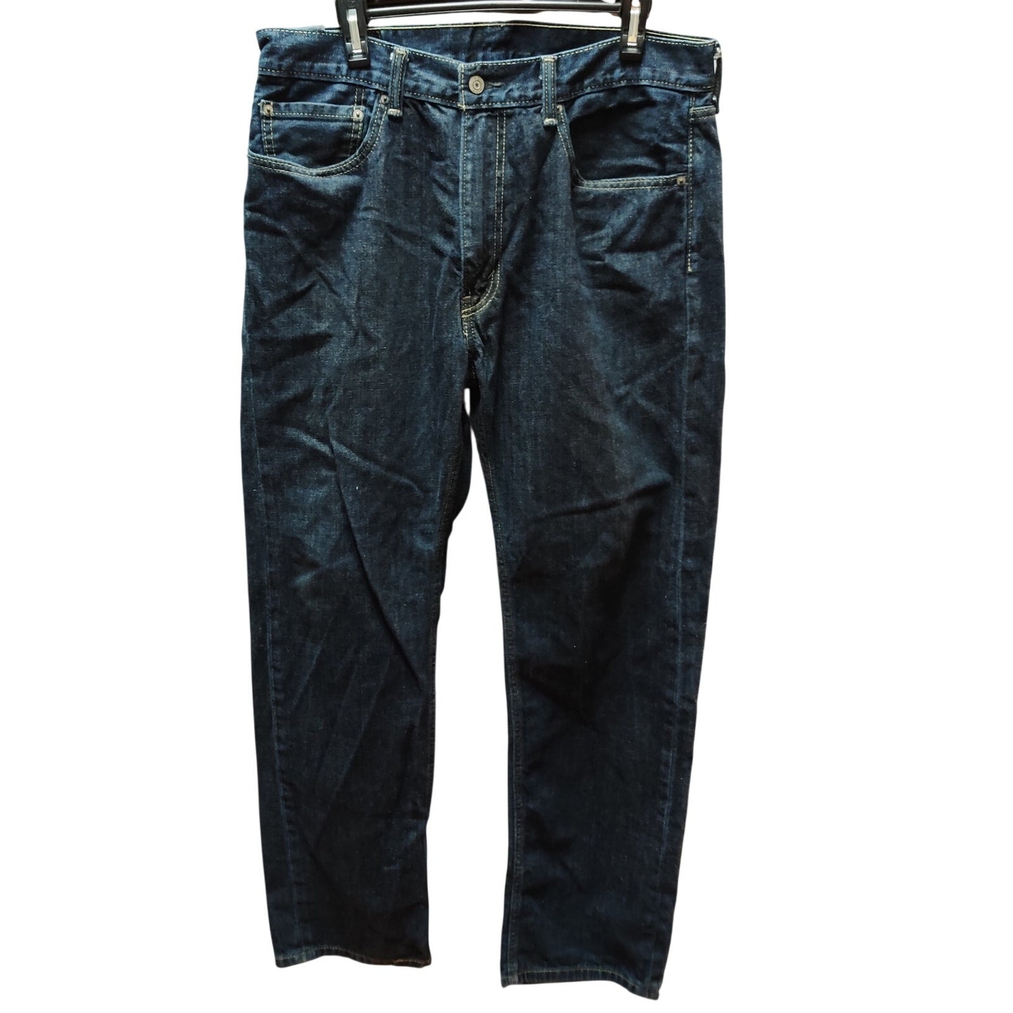 Levis 505 Regular Fit Jeans Mens 36x34 Dark Wash Indigo Denim Classic Everyday