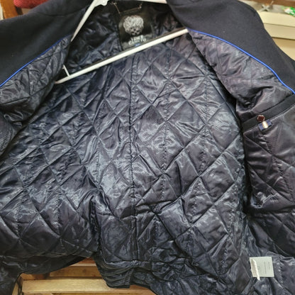Vince Camuto XL NAVY blue nautical Peacoat lined double Breasted MENS