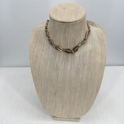 Vintage 1960s signed SPERRY scalloped silver tone choker necklace 10" Long