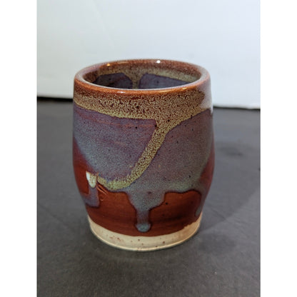 Studio Art Pottery Hand Thrown Glazed Cup Tumbler 3" Earthcore Bohemian Japandi